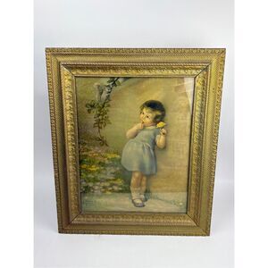 Vtg Annie Benson Muller An Unexpected Visitor Framed Print 27x23in Wall Hanging